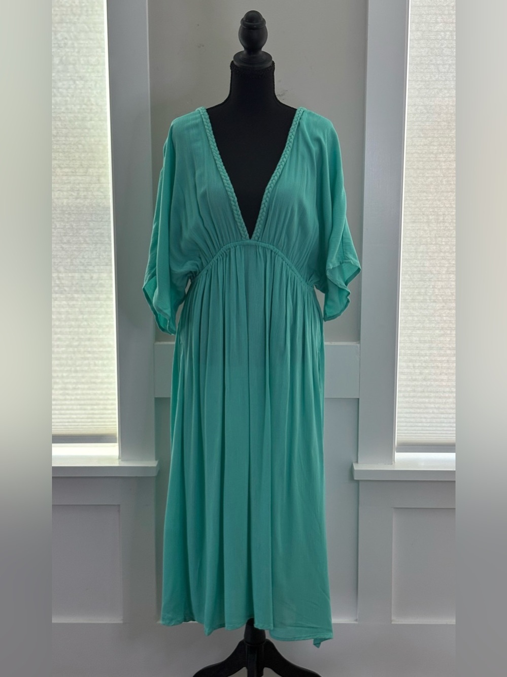 Raviya Braid-Trim V-Neck Cover-Up Dress - Picture 2 of 8